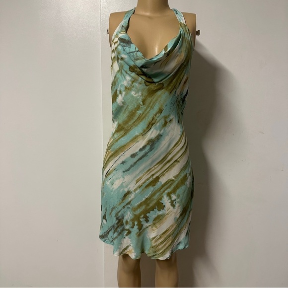 Cellecci FIGHT SONG DRESS Marble Print MINT Open Back Mini Size Medium - Picture 2 of 9